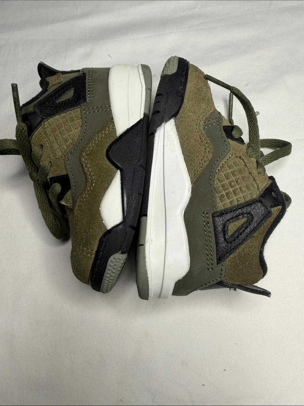 Nike Kids Olive and Black Suede High-Top Sneakers